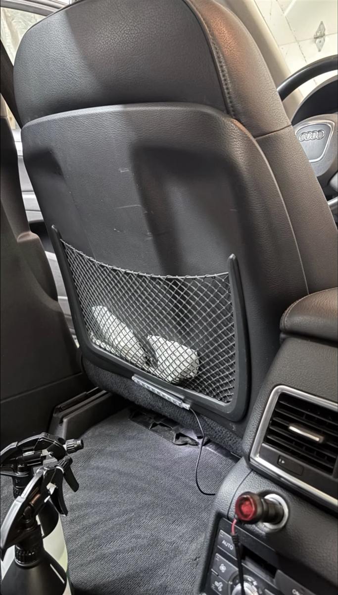 Interior detailing on an Audi